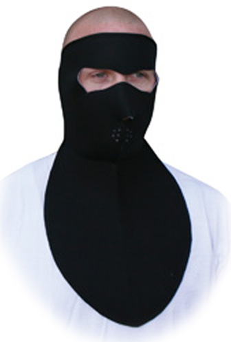 Solid Black with Neoprene Neck Shield, Face Mask
